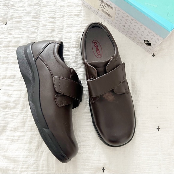 APEX Men's Ambulator Orthopedic Shoes B3000M Dark Brown Wide Size US 11.5 - Picture 2 of 11